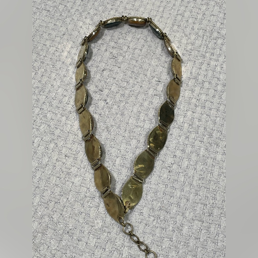 Antique Southwestern Navajo Victorian Specimen Agate Chunky Metal Chain Belt - Picture 11 of 17